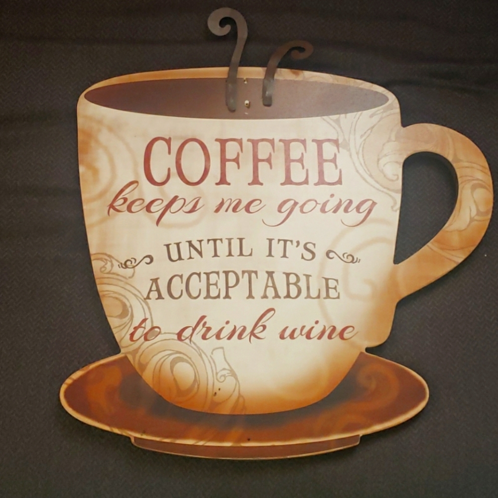 Coffee keeps me going, wooden wall hanging